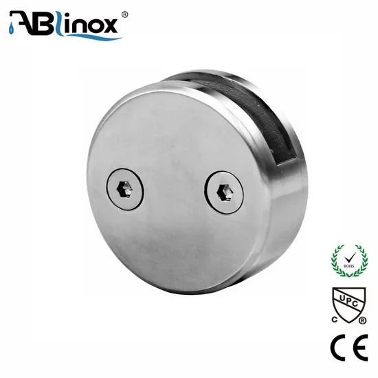Stainless Steel Handrail Fitting Glass Railing Clamp with Round Back 